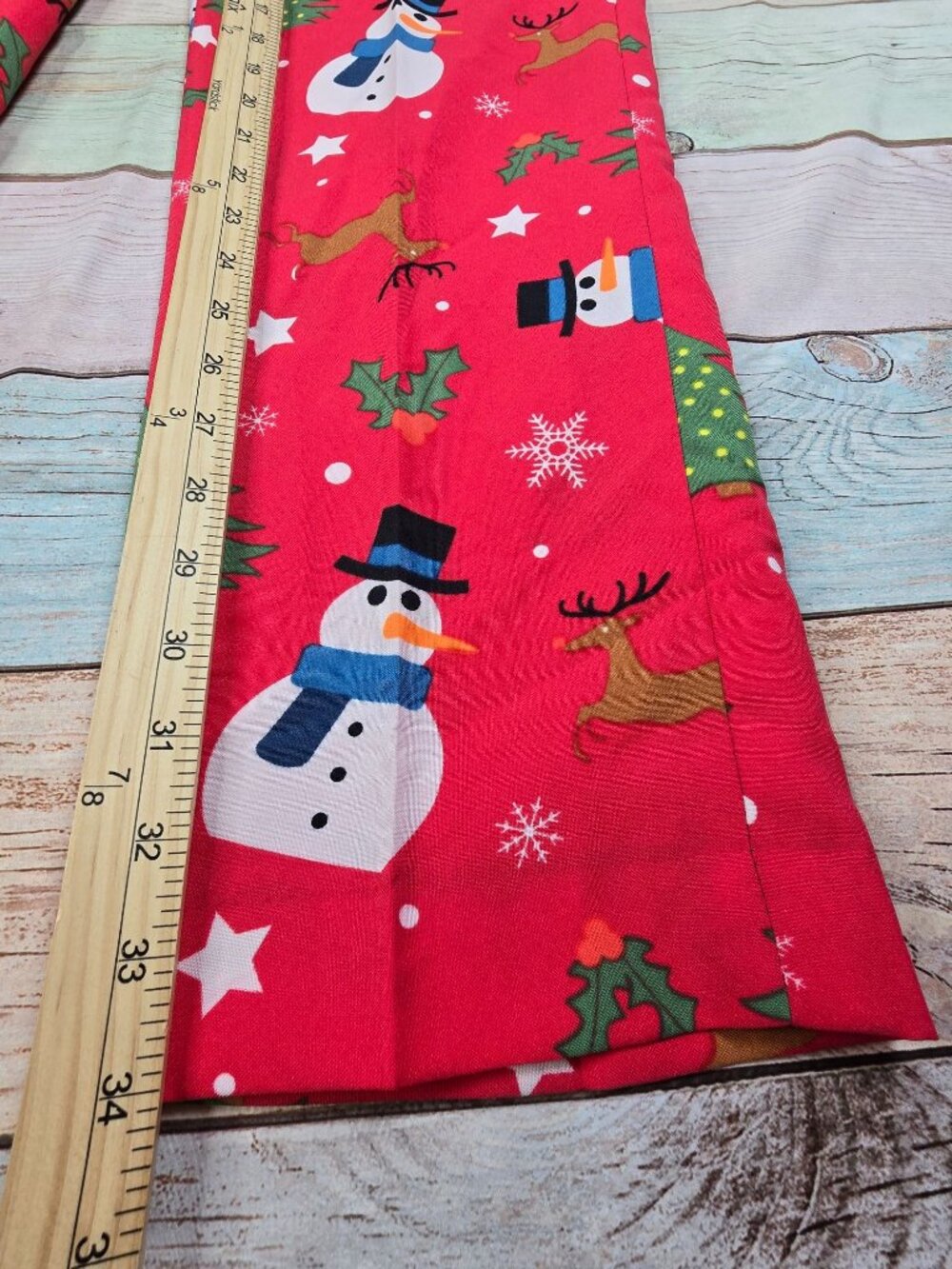 OppoSuits Christmas Suit - Red With Snowman Reindeer & Tree Print - Size 42 US - Picture 11 of 13